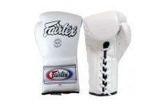Боксерские перчатки на шнурке Fairtex BGL7 white 10 oz